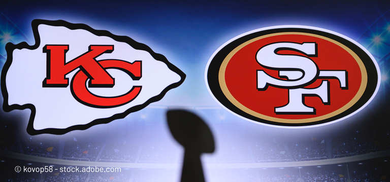 Super Bowl LVIII zwischen Kansas City Chiefs und den San Francisco 49ers 