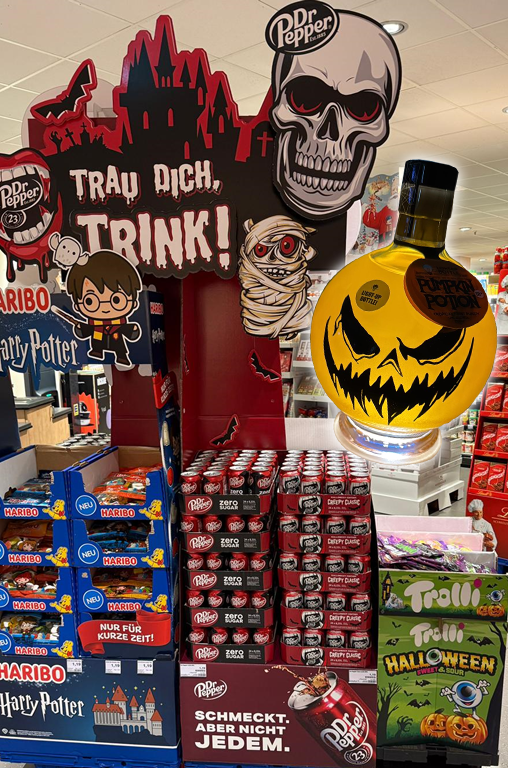 Halloween-Sortiment Bandelt mit light-up-bottle