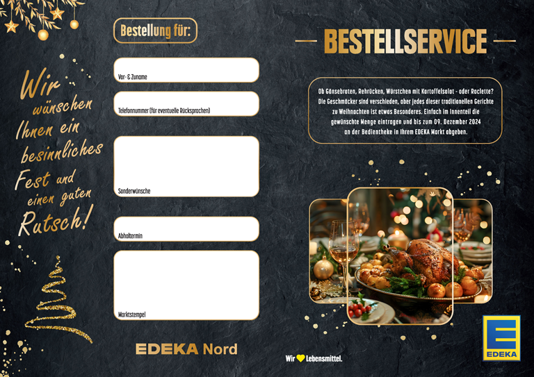 Der Vorbestellflyer der EDEKA Nord für Fleischbestellungen