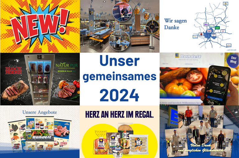 Der Jahresrückblick 2024 von EDEKA Bandelt - eine Collage