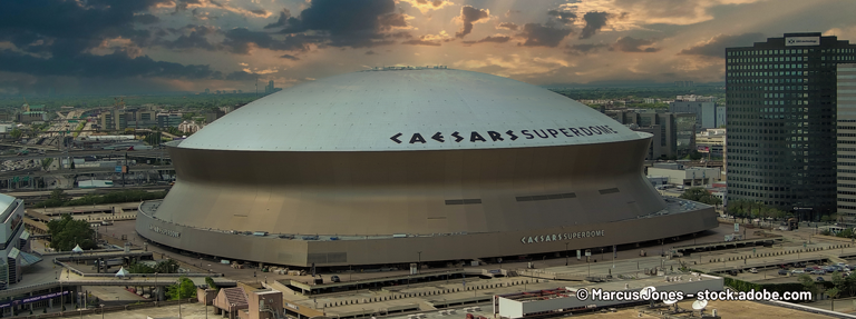 Der Ceasar Superdome New Orleans - Stadium des Super Bowl LIX 