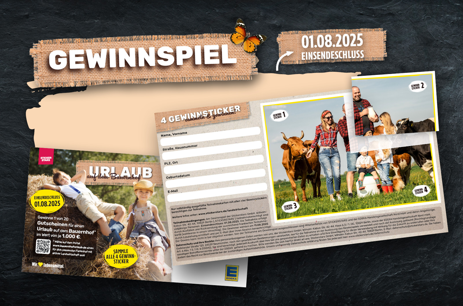 Gewinnspiel StickerStars Landwirtschaft für einen Urlaub auf dem Bauernhof