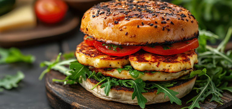 Rezeptbild eines Halloumi-Burgers