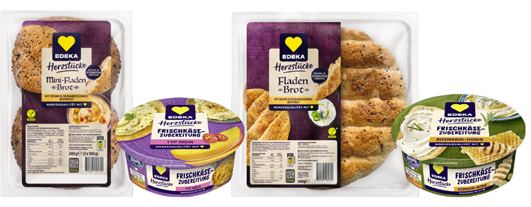 Herzstücke Produktabbildungen Fladenbrote und Frischkäse