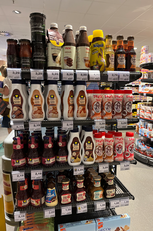 Schokoladensaucen und Fruchtsaucen für Eis