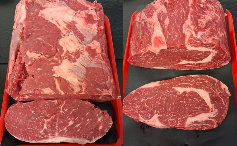 Färse Entrecote und -Roastbeef