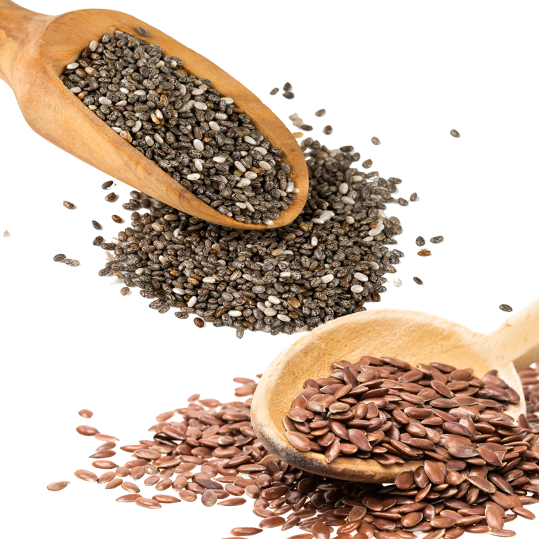 Ei-Alternativen Chia- und Leinsamen