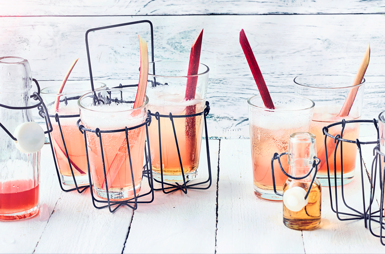 EDEKA Rezept Rhabarber-Holunder-Spritz