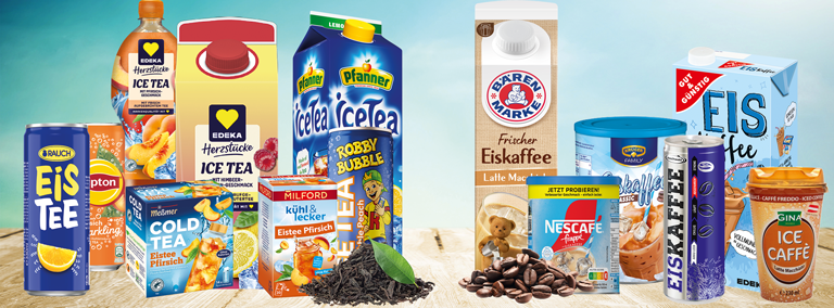 EDEKA Eistee und Eiskaffee Sortimente
