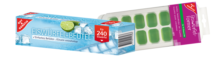 Eiswürfel Form und Beutel